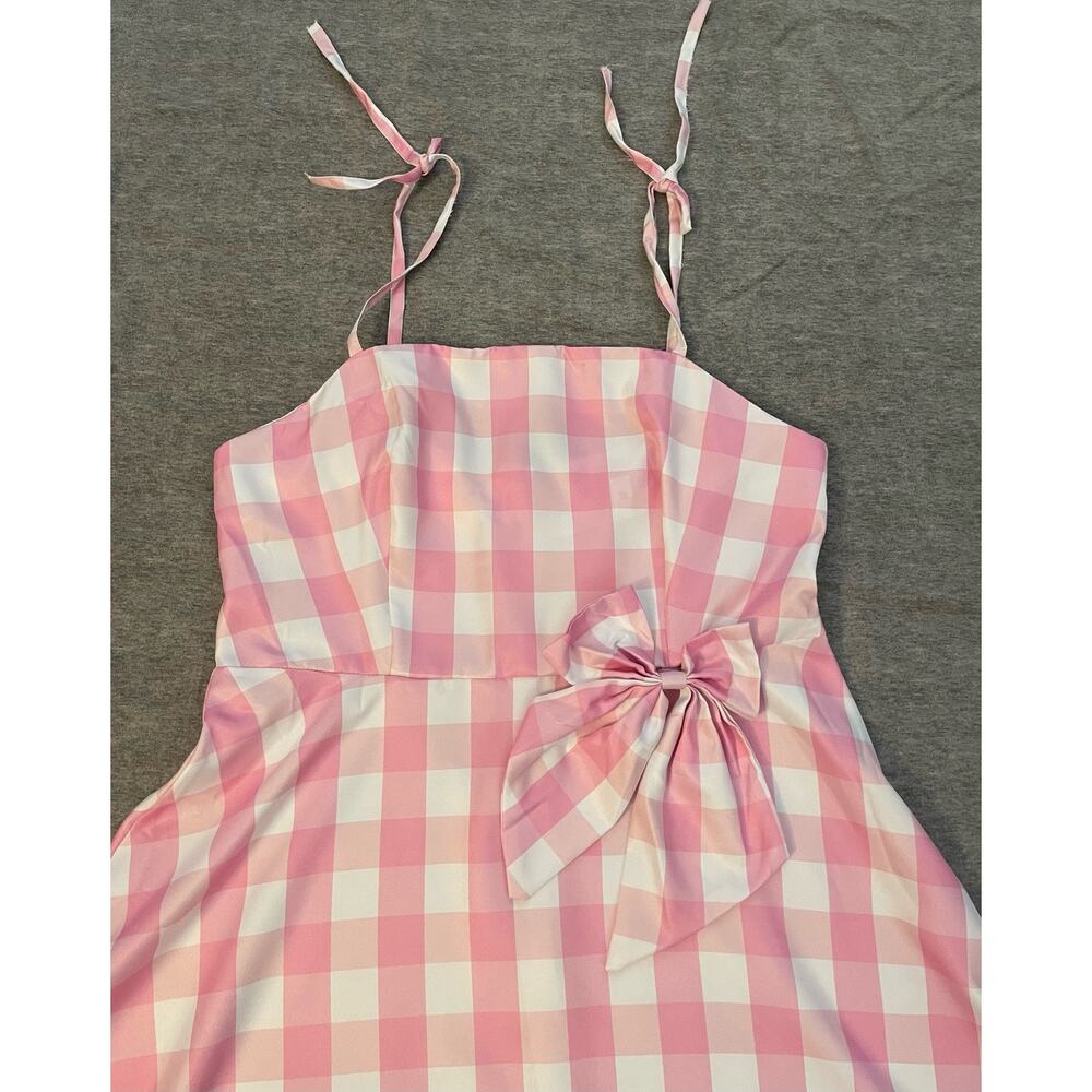 New Barbie Movie Womens XL Plaid Pink Dress Costume - Picture 4 of 12